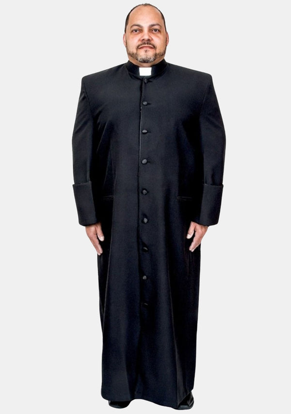 Robe de clergé noire grande taille grandiose