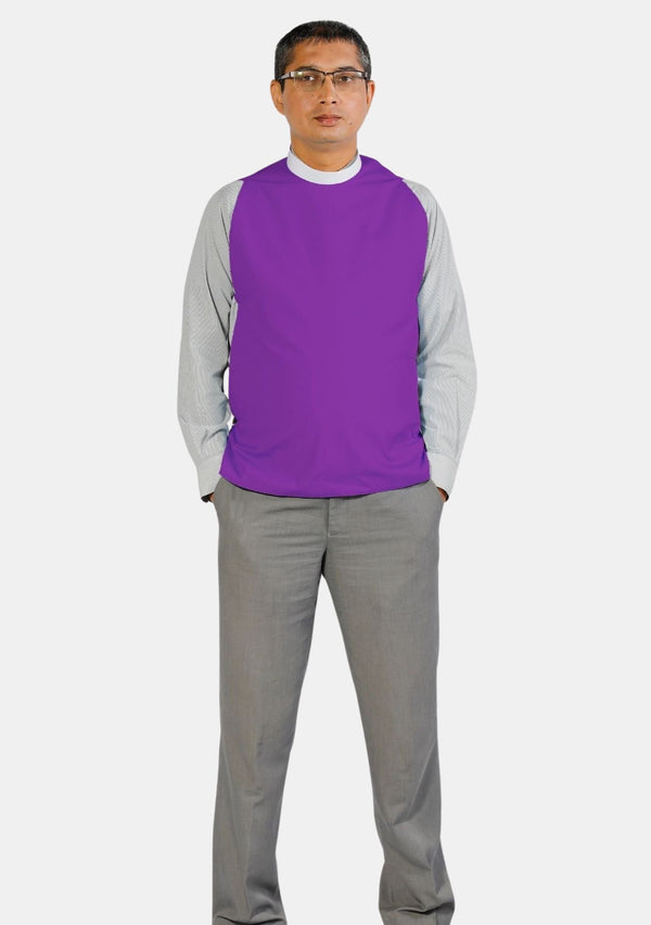 Chemise de clergé haut de gamme bleu roi et violet romain