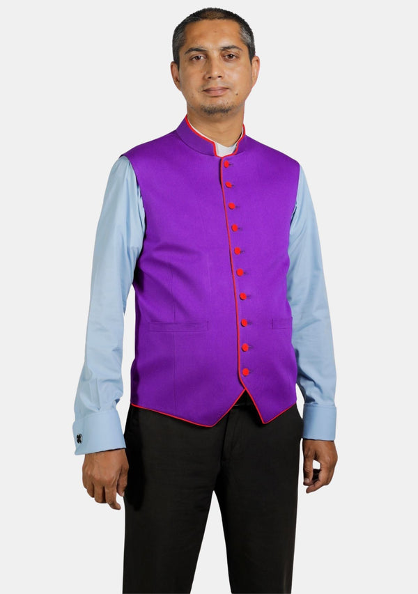 Gilet d'évêque avec bordure contrastée