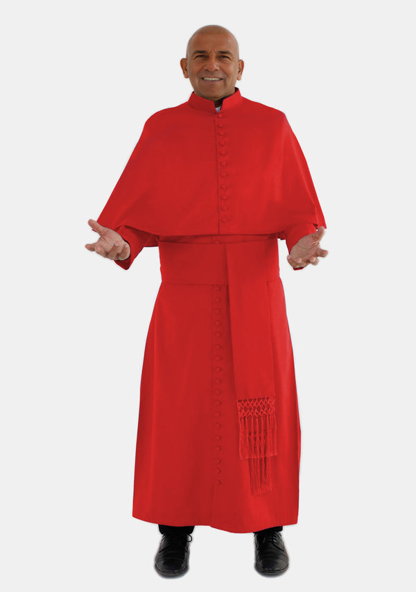 Soutane ministérielle rouge avec cape d'épaule