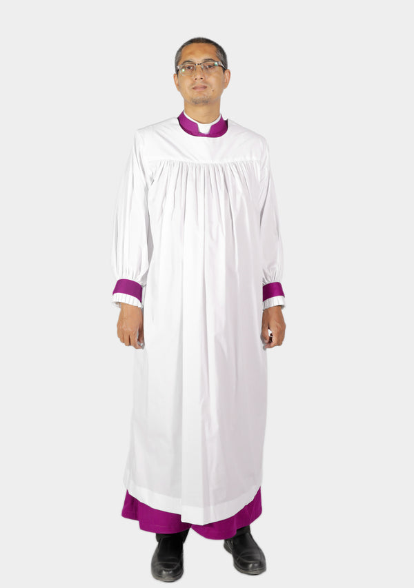 Rochet anglican rouge-violet