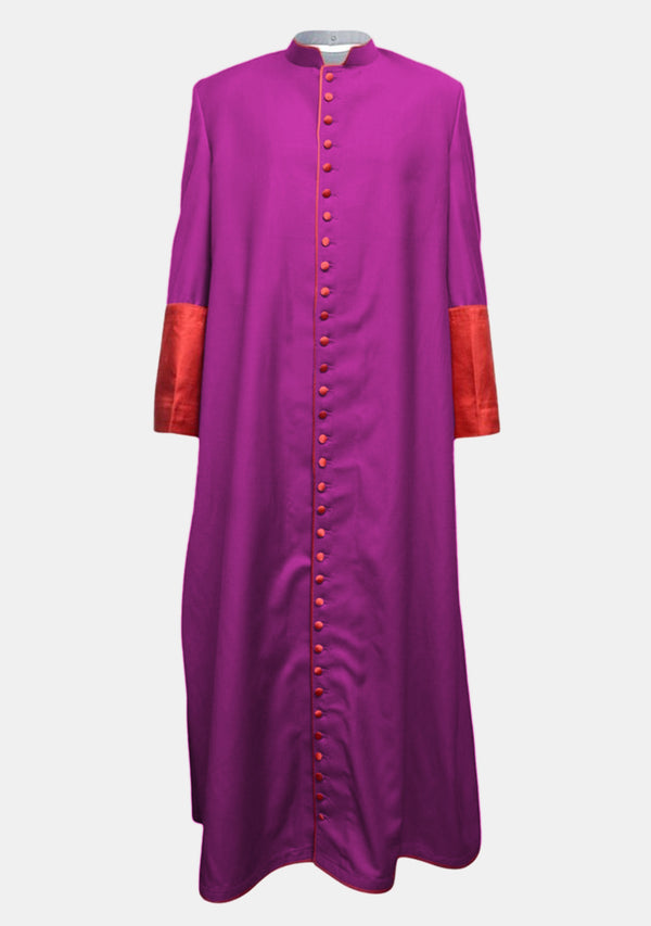 Soutane rouge et violette pour homme, style clergé romain