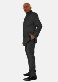 Costume clergé noir à col montant pour homme