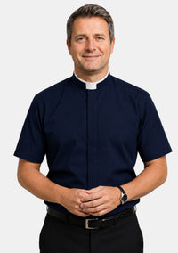 Chemise bleu marine du clergé électronique