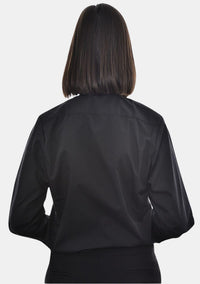 Chemise noire eClergy pour femme à col romain 