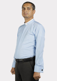 Chemise eClergy bleu clair à col romain