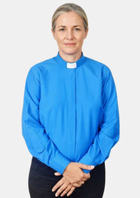 Chemise clergé bleu roi pour femme