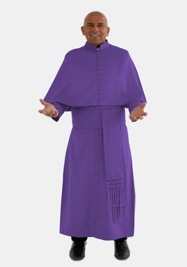 Soutane violette Samuel avec cape d'épaule