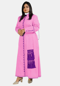 Soutane rose avec violet romain pour femme