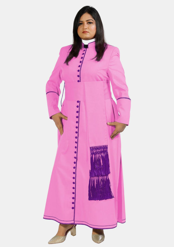 Soutane rose avec violet romain pour femme