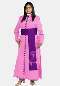 Soutane rose avec violet romain pour femme