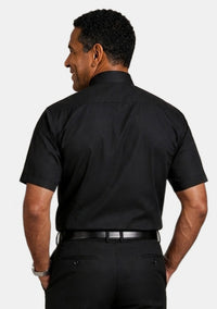 Chemise cléricale noire à col tonsuré