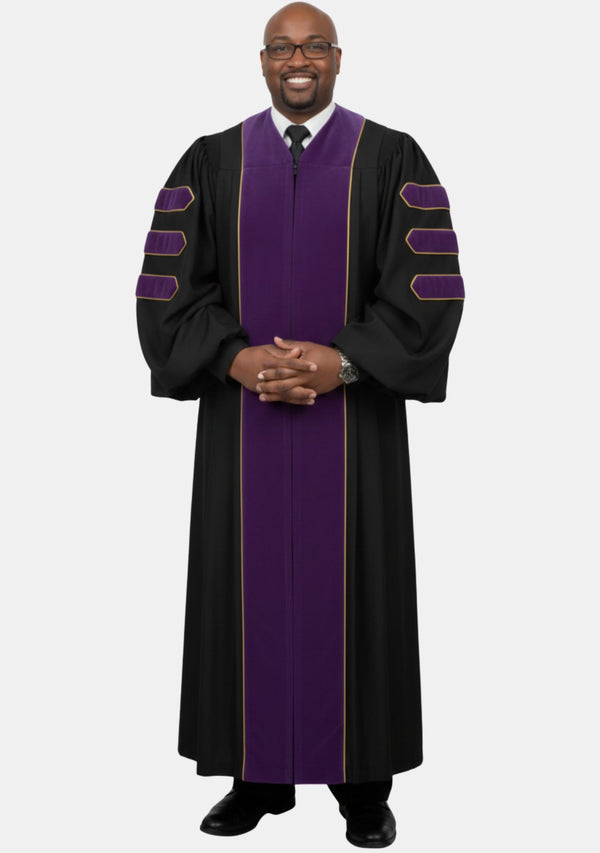 Stephen Black-Roman Purple Pulpit Robe for Men