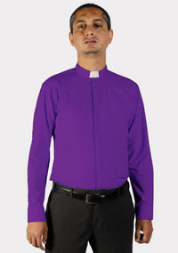 Chemise du clergé romain à col rabattu violet