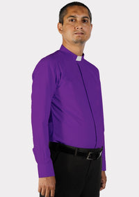 Chemise du clergé romain à col rabattu violet