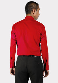 Chemise clergé à col à patte rouge
