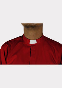 Chemise clergé à col à patte rouge