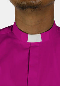 Chemise à col rabattu rouge et violet