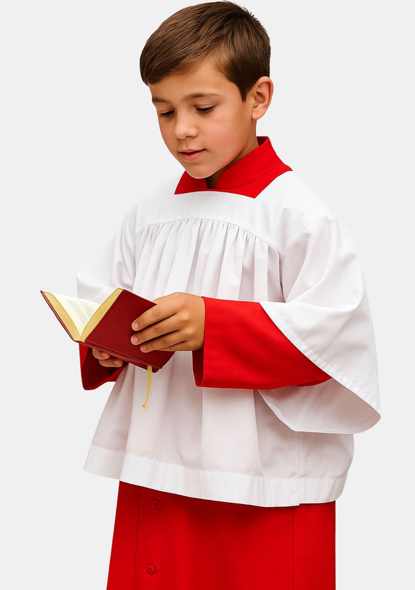 Surplis blanc d'assistant d'autel