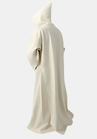 Robe de moine blanche à capuche fixe