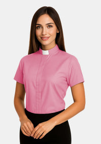 Chemise clergé à col rabattu pour femme