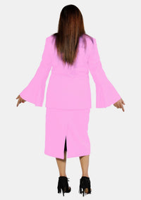 Costume eClergy à manches évasées rose et blanc