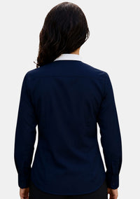 Chemise noire eClergy pour femme à col romain 