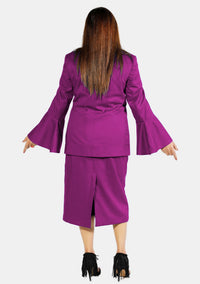 Costume de prêtre à manches évasées rouge, violet et doré d'eClergy
