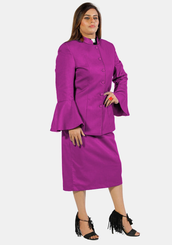 Costume d'ecclésiastique à manches évasées rouge violet