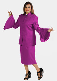 Costume d'ecclésiastique à manches évasées rouge violet