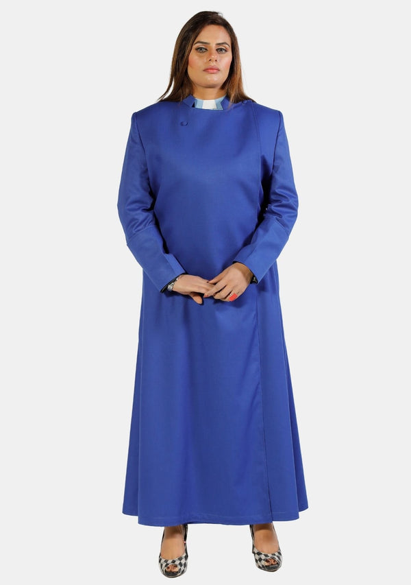 Soutane anglicane bleu royal sanctifiée pour femmes
