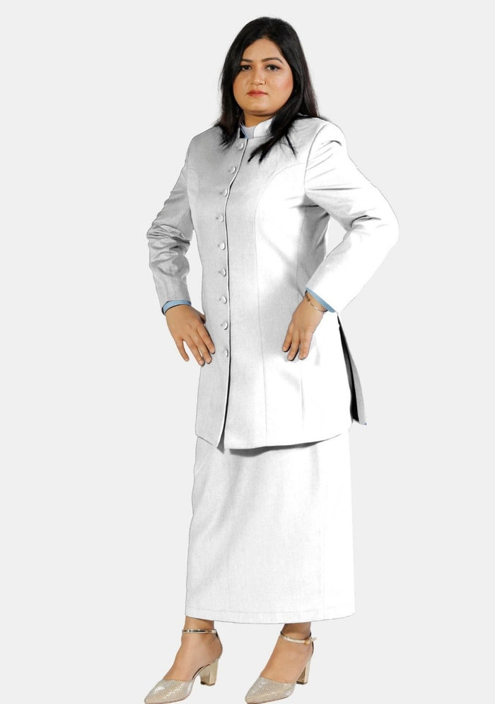 Costume de prêtre blanc pour femme