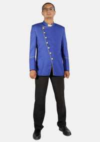Veste Clerc bleu roi et or