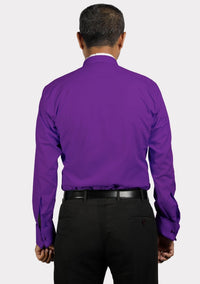 Chemise violette à col romain pour clergé