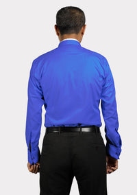 Chemise clergé bleu roi à col romain