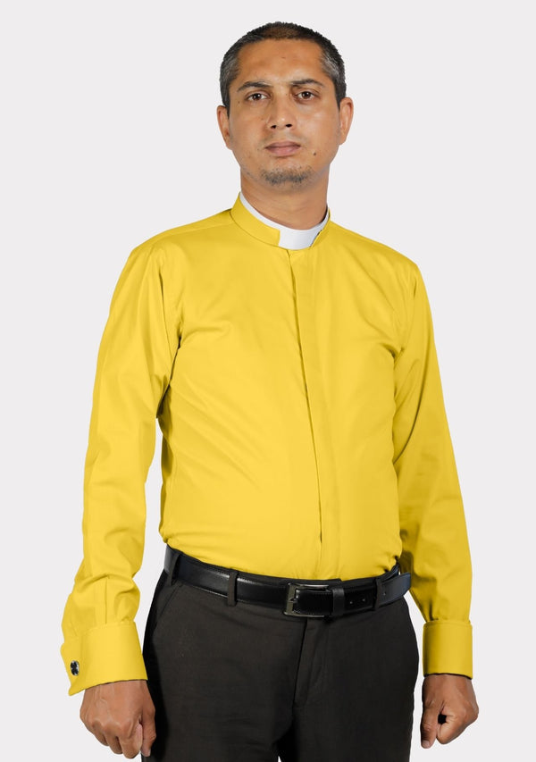 Chemise clergé dorée à col tonsuré